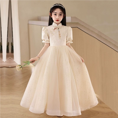 中式女童主持人礼服公主裙小女孩