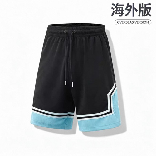 LiNing李宁 海外版拼色百搭舒适 运动短裤 男款 黑色AAPV017-1