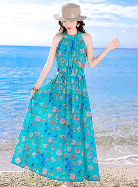 2026夏季新款无袖棉绸连衣裙女长款碎花裙气质减龄中年妈妈仙女裙