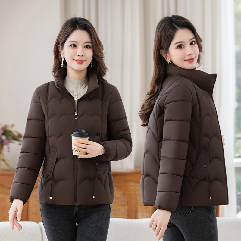 冬季新款修身显瘦立领妈妈棉衣