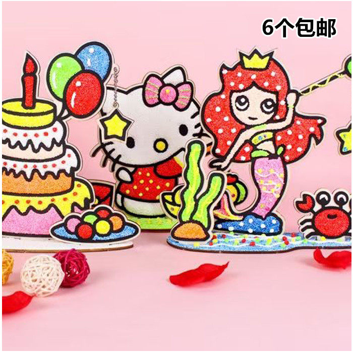 16款3d立体木板画雪花珍珠泥