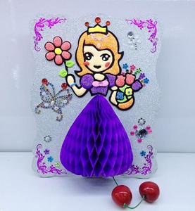 eva雪花泥画彩泥填色儿童diy手工立体珍珠泥粘土画魔色板公主画
