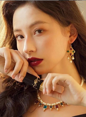 yuwelry法式中古vintage设计师款琉璃珍珠复古宫廷风项链锁骨链