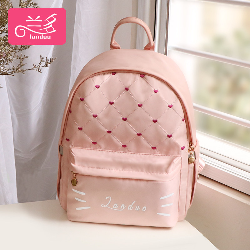 兰多刺绣妈咪包小号双肩2019新款时尚妈妈包母婴包轻便外出奶粉包