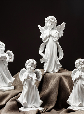北欧创意人物天使雕塑装饰品树脂家居客厅书柜摆设工艺品雕像摆件