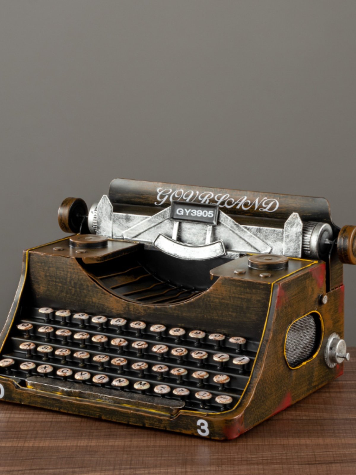 覆古怀旧的老式铁打字机模型创意摄影咖啡店橱窗道具桌面配件