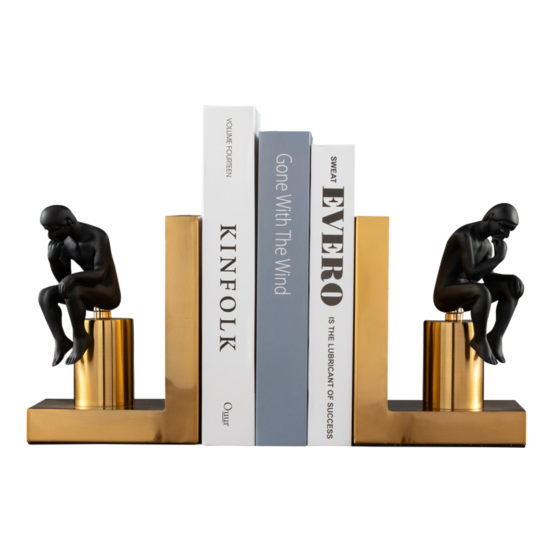 书靠书挡书板思考者人物书立假书摆件家居书柜装饰客厅办公室摆设