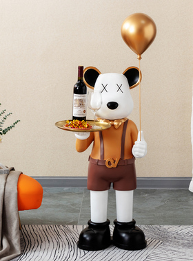 创意网红落地暴力熊收纳轻奢客厅大摆件电视柜沙发边简约卡通摆设