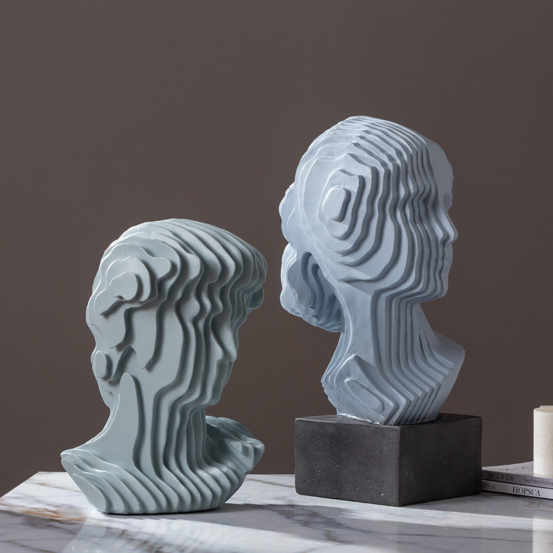 现代人物雕塑头像摆件家居饰品创意树脂摆设画廊工作室艺术装饰品