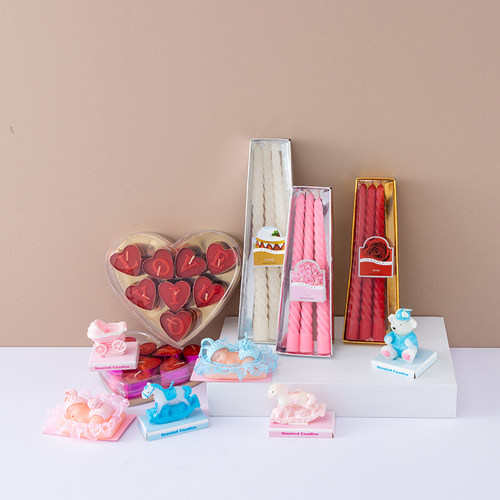 欧式螺纹蜡烛婚庆烛光晚餐节日螺旋式长杆蜡烛多色浪漫家居摆件 - 封面