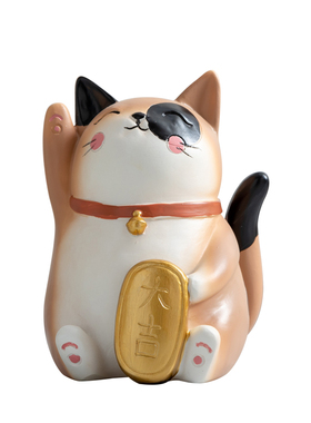 创意猫咪小摆件办公室桌面可爱卡通奶牛女生家居装饰品生日礼物女