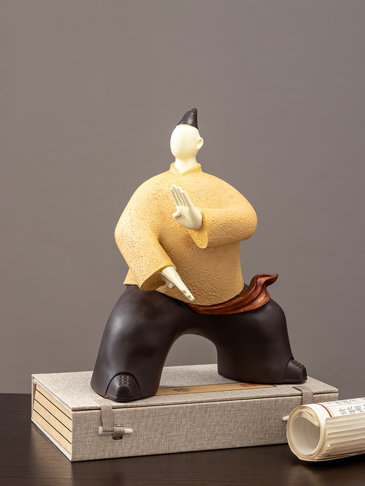 새로운 중국 스타일 크리 에이 티브 추상 문자 태극권 마스터 맞춤형 데스크탑 거실 입구 와인 캐비닛 장식 조명 럭셔리 장식품