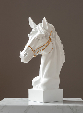 马到成功客厅摆件家居饰r品创意北欧风马头玄关酒柜轻奢装饰品摆