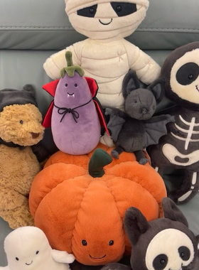 万圣节搞怪幽灵南瓜蝙蝠骷髅木乃伊乌鸦熊吸血鬼茄子毛绒玩偶公仔