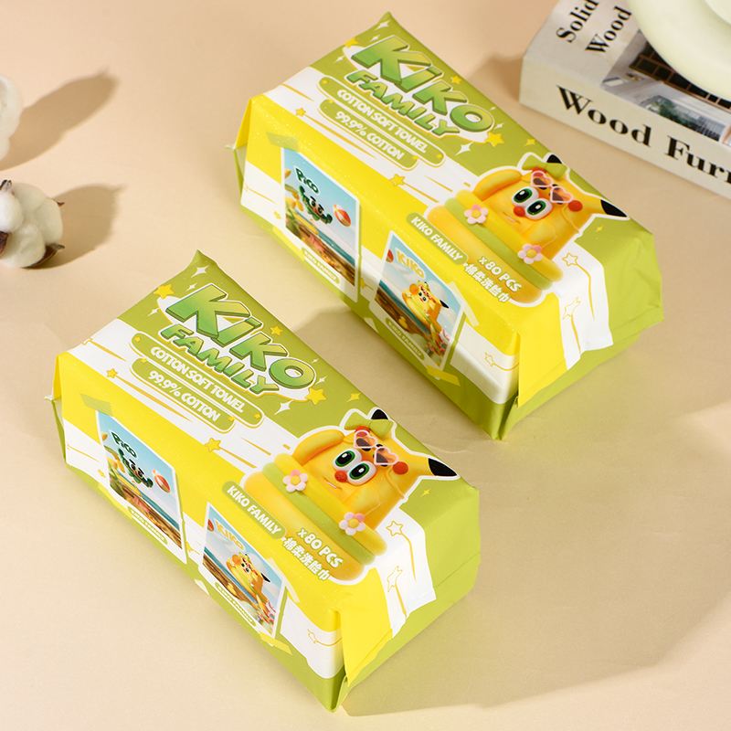 小怪兽母婴加厚无味纯棉80洗脸巾