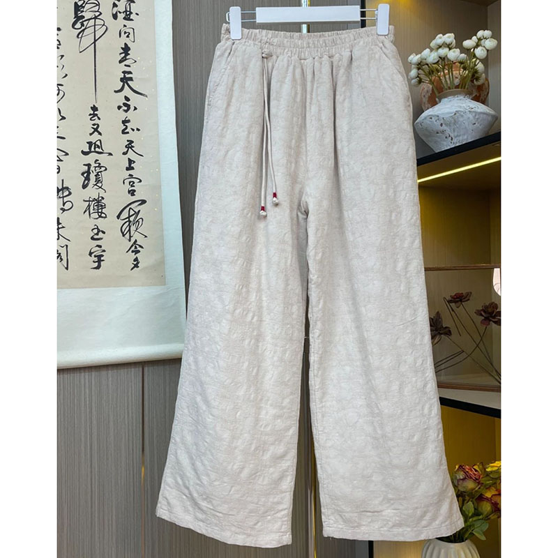 加厚棉裤 2025冬装新款棉麻文艺复古直筒裤厚款裤子棉麻女装