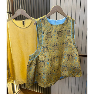 外穿马甲小众圆领减龄国风 背心女秋薄款 工厂直销 原创年轻新中式