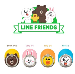 韩国line friends可爱布朗熊适用于苹果安卓手机支架旋转指环扣