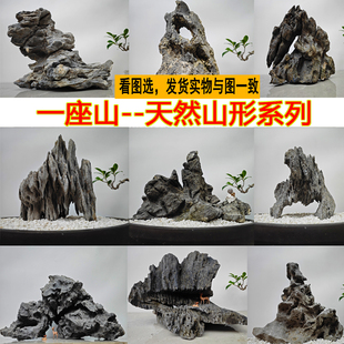 鱼缸造景石头青龙石天然原石大号假山盆景草缸装饰品小摆件天然石