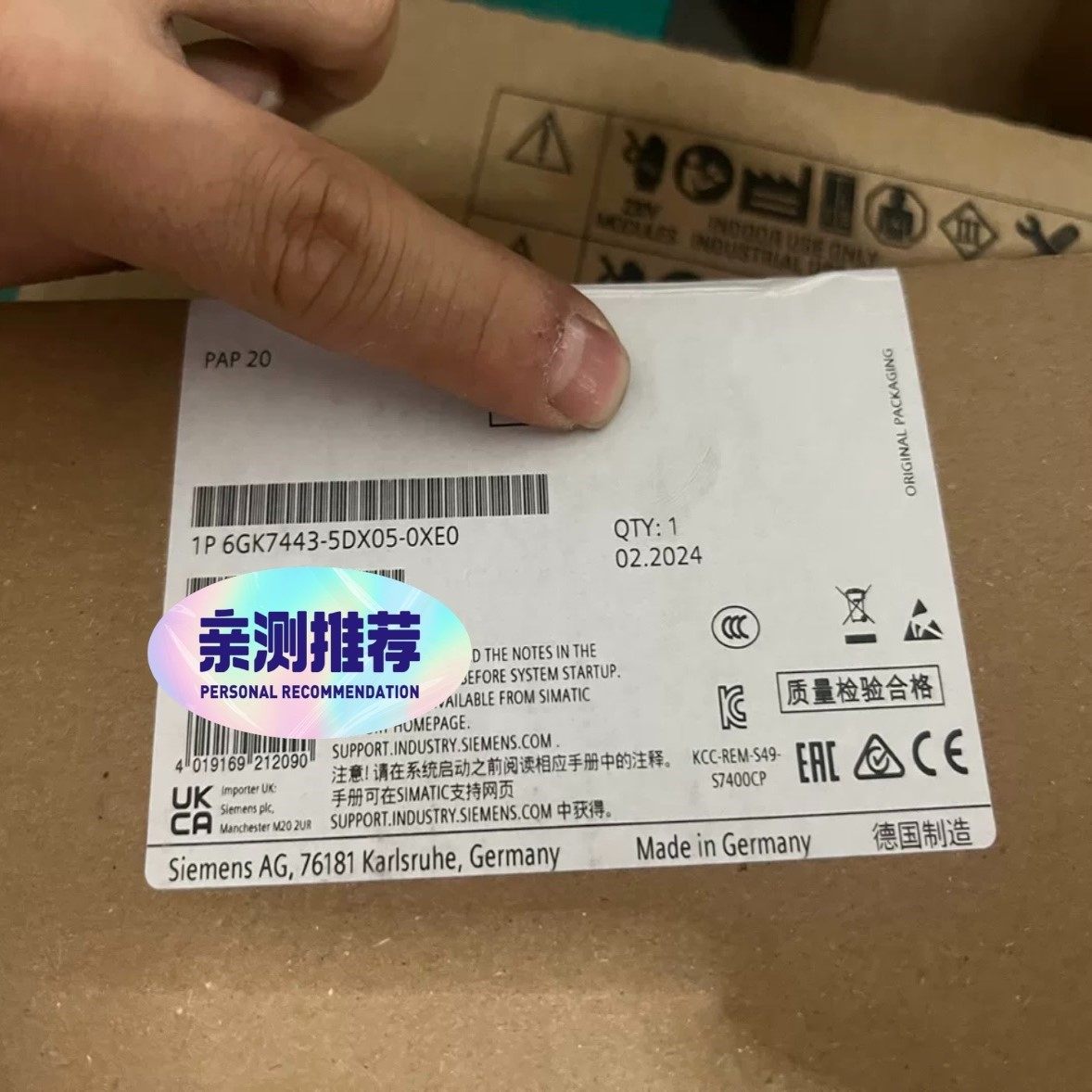 西门子6GK7443-5DX05-0XE1,全新原装正品,保