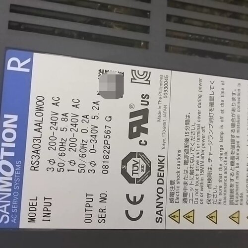 三洋伺服驱动器 RS3A03LAALOW00全新二手都有现货