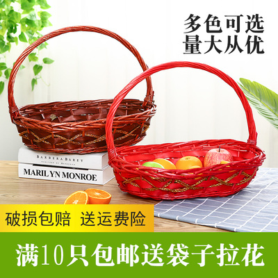 水果篮藤编礼品篮子鸡蛋篮采摘篮