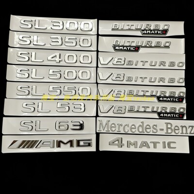奔驰SL级SL550SL300SL350SL400SL500SL63AMG车标字标后尾标贴改装