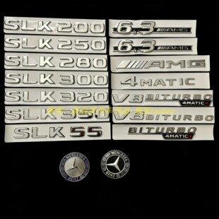 适用奔驰SLK55 SLK200 SLK250 SLK300 AMG后尾标V8侧标数字车标贴