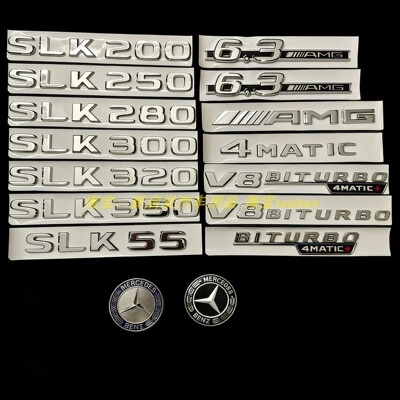 适用奔驰SLK55 SLK200 SLK250 SLK300 AMG后尾标V8侧标数字车标贴