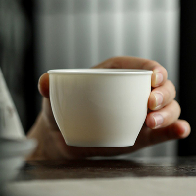 120ml茶杯大号羊脂玉白瓷主人杯