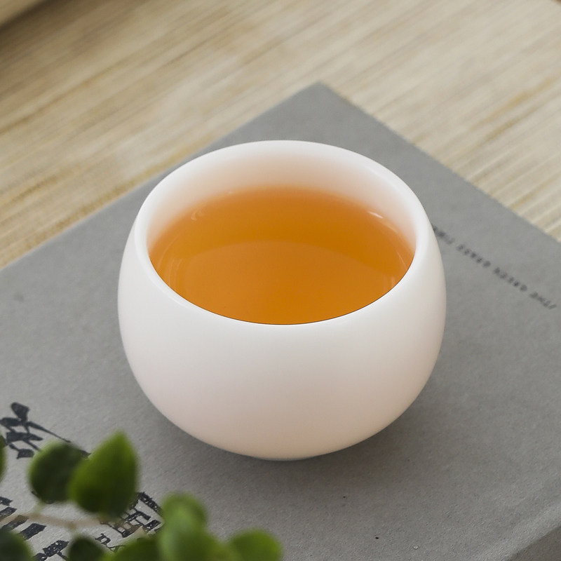 大号主人杯冰种玉瓷素烧哑光茶杯