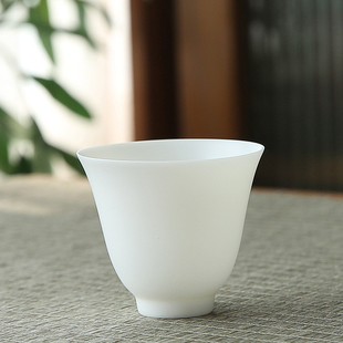 55ml超薄胎潮汕功夫茶杯素烧猪油白瓷聚香品香杯陶瓷喝茶杯轻薄