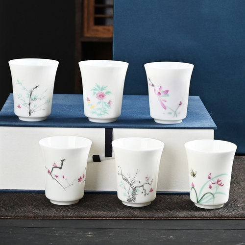 80ml羊脂玉瓷小清新品茗杯茶杯