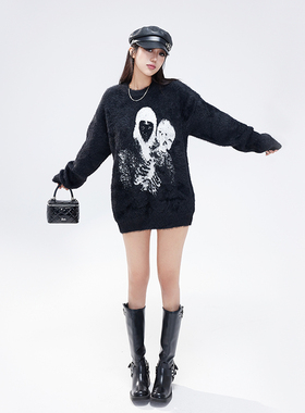 清仓特价！不退不换！kilonova圆领提花套头针织卫衣ins风毛衣女