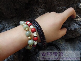 燕京八绝 老北京雕漆 纯手工天然大漆 黑剔红雕漆手镯