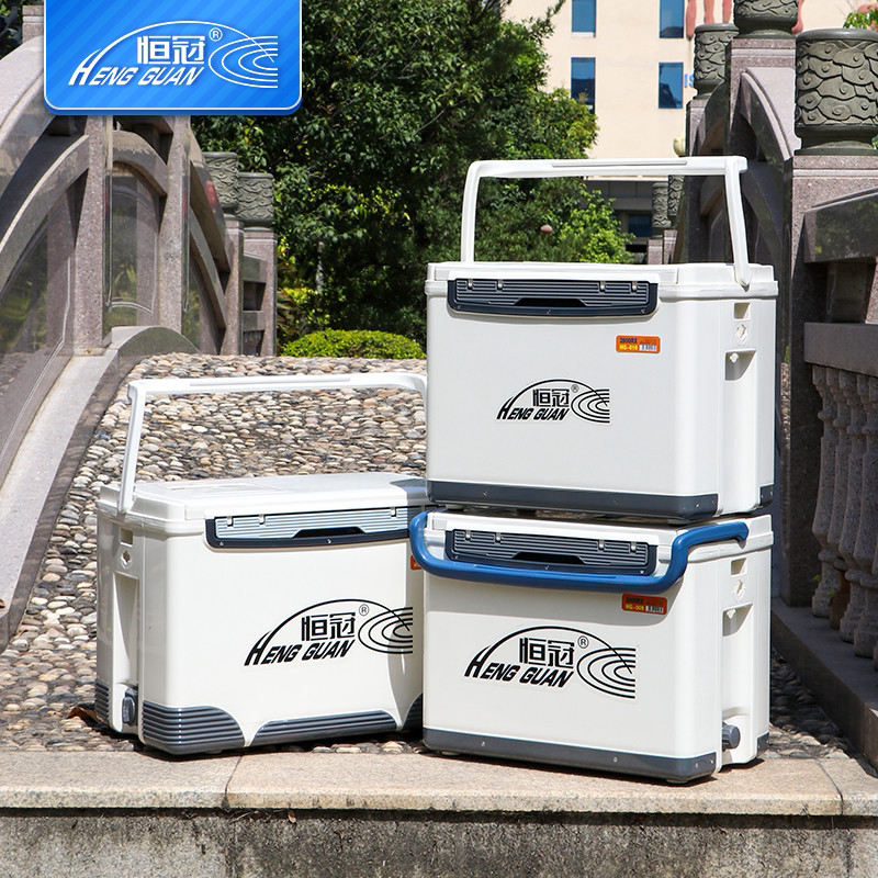 恒冠钓箱海钓箱28L/30L/35L保温箱加厚便携冷藏箱户外垂钓鱼箱010 - 实物图