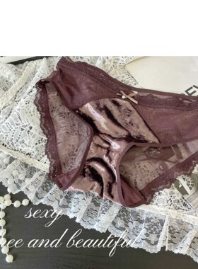 舒适网纱珍珠绒少女三角裤性感迷人日系甜妹纯欲蕾丝内裤女荷叶边