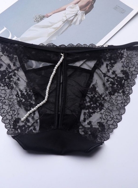 黑色肤色女纯欲镂空韵味透气舒适亲肤女士三角裤国风性感蕾丝内裤