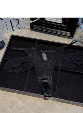 迷人御姐丁字裤性感欧美纯欲蕾丝内裤女透明诱惑约会黑色红色