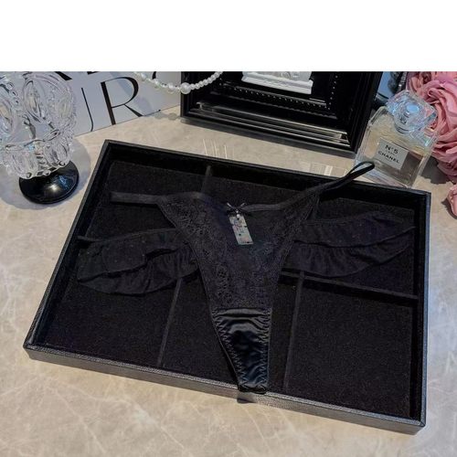 迷人御姐丁字裤性感欧美纯欲蕾丝内裤女透明诱惑约会黑色红色