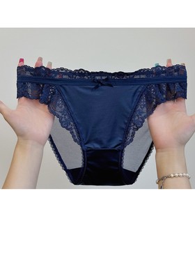 黑色高开精致透明网纱诱惑三角裤白色性感纯欲法式蕾丝女士内裤