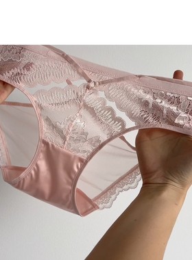 蕾丝女内裤黑色清透棉裆三角裤女性魅力轻奢法式优雅高级氛围感