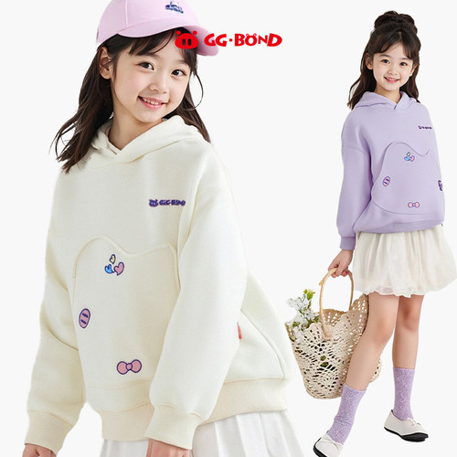 【猪猪侠】女童卡通卫衣新款新疆棉抗静电抗菌儿童连帽卫衣保暖