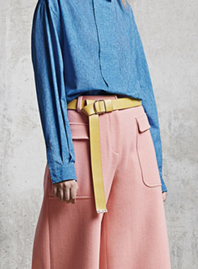 品牌春季黄色白色红色女士真皮时尚腰封牛皮打结腰带百搭装饰配裙