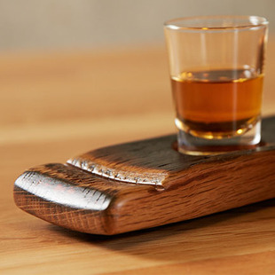 包邮日本三得利山崎蒸馏所橡木桶制托盘酒杯套装威士忌品鉴杯3个