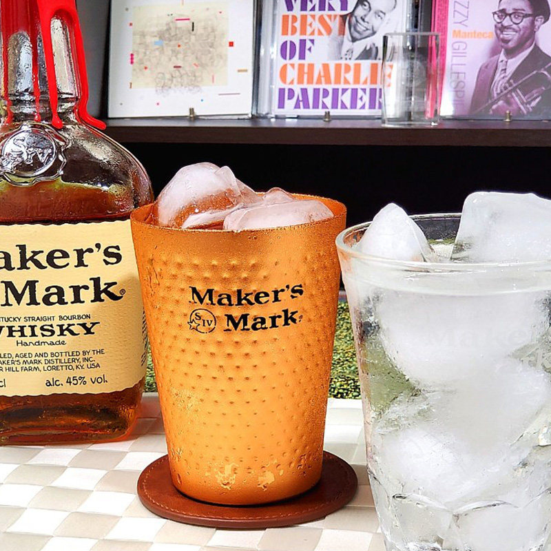 日本三得利原装美格威士忌酒杯不锈钢锤纹美式复古嗨棒highball杯