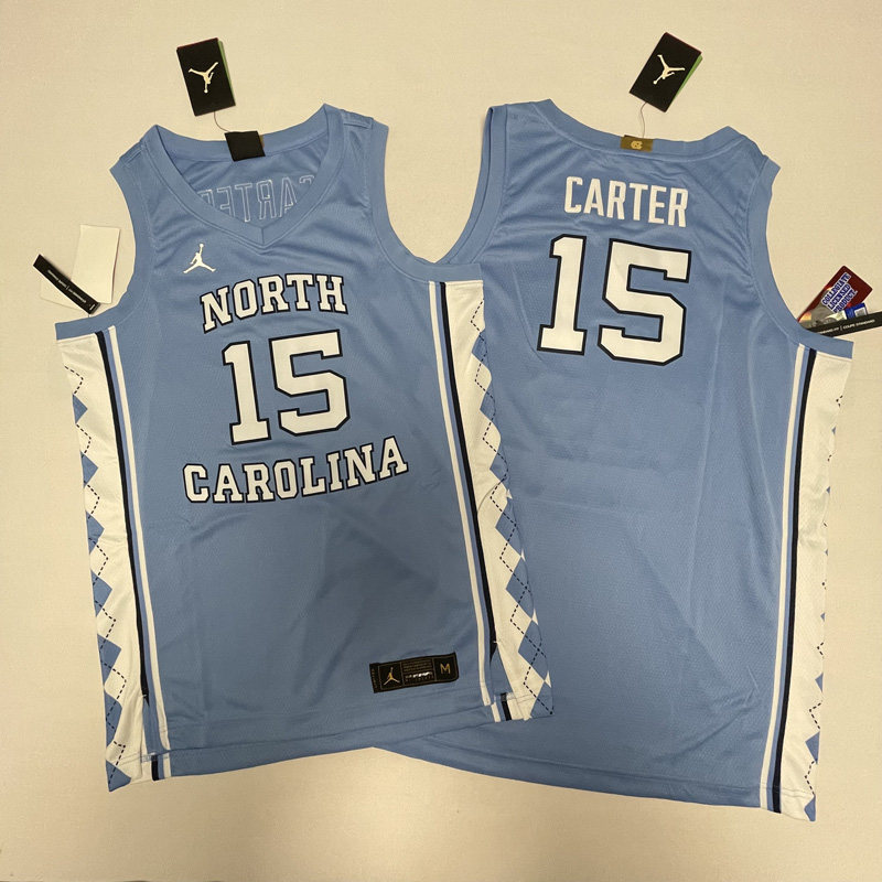 美版现货JORDAN北卡NCAA文斯卡特金标精英速干球衣球员版篮球服