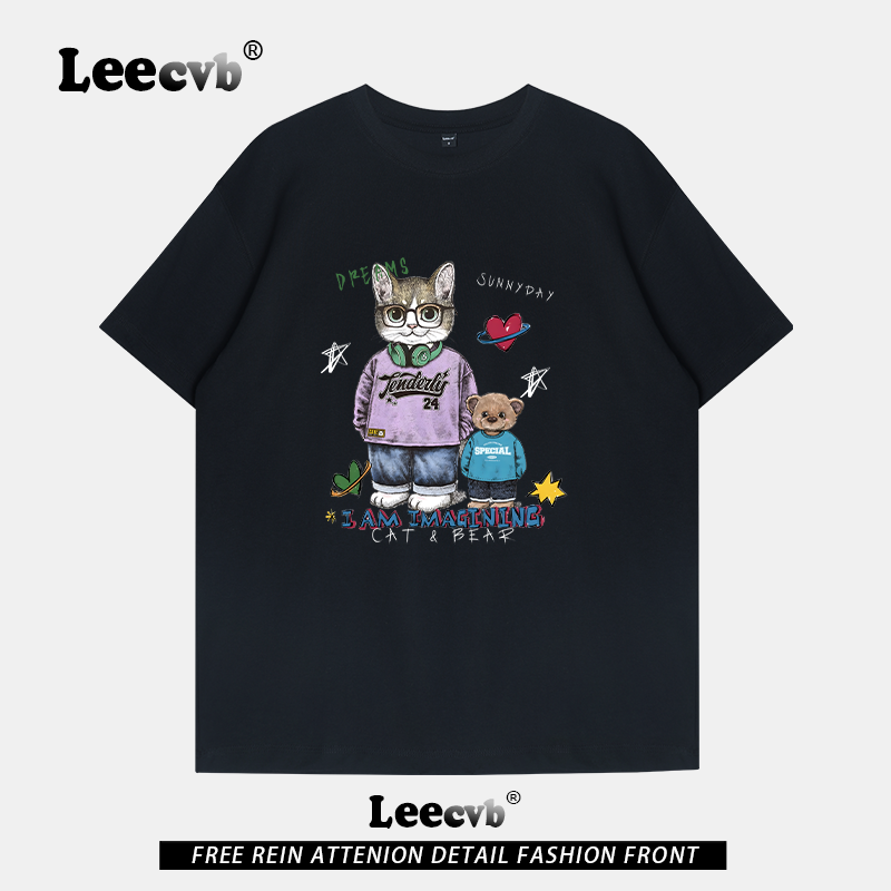 【专柜正品】LEEcvb官方潮牌图案纯棉短袖t恤男女同款联名上衣夏