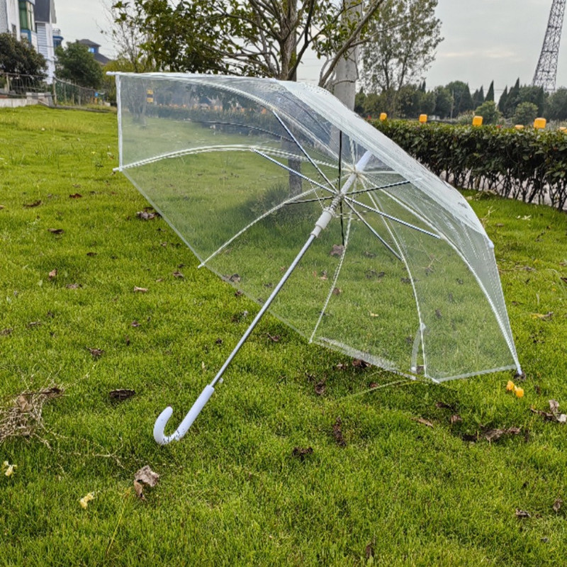 白色纤维骨架透明雨伞加粗加厚男女通用长柄绘画伞婚庆广告礼品伞,居家日用,伞,淘宝优惠券,粉丝福利购,淘宝优惠卷