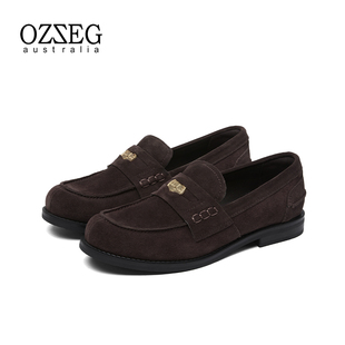 澳泽格2025春季 真皮休闲舒适英伦风女款 OZZEG 新款 25CB01 鞋 乐福鞋